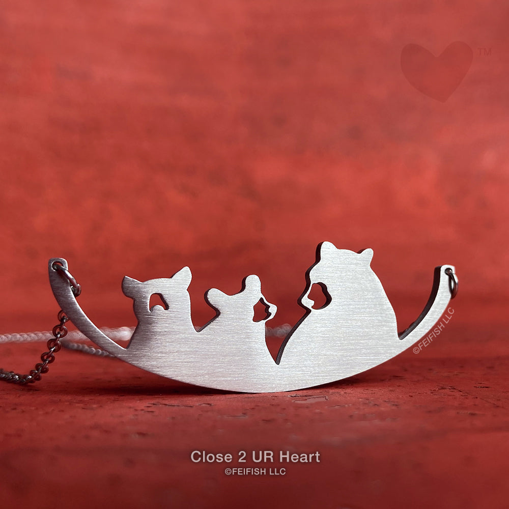 Three Bears Silhouette Necklace by Close 2 UR Heart