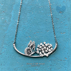 Butterfly with Milkweed Necklace by Close 2 UR Heart