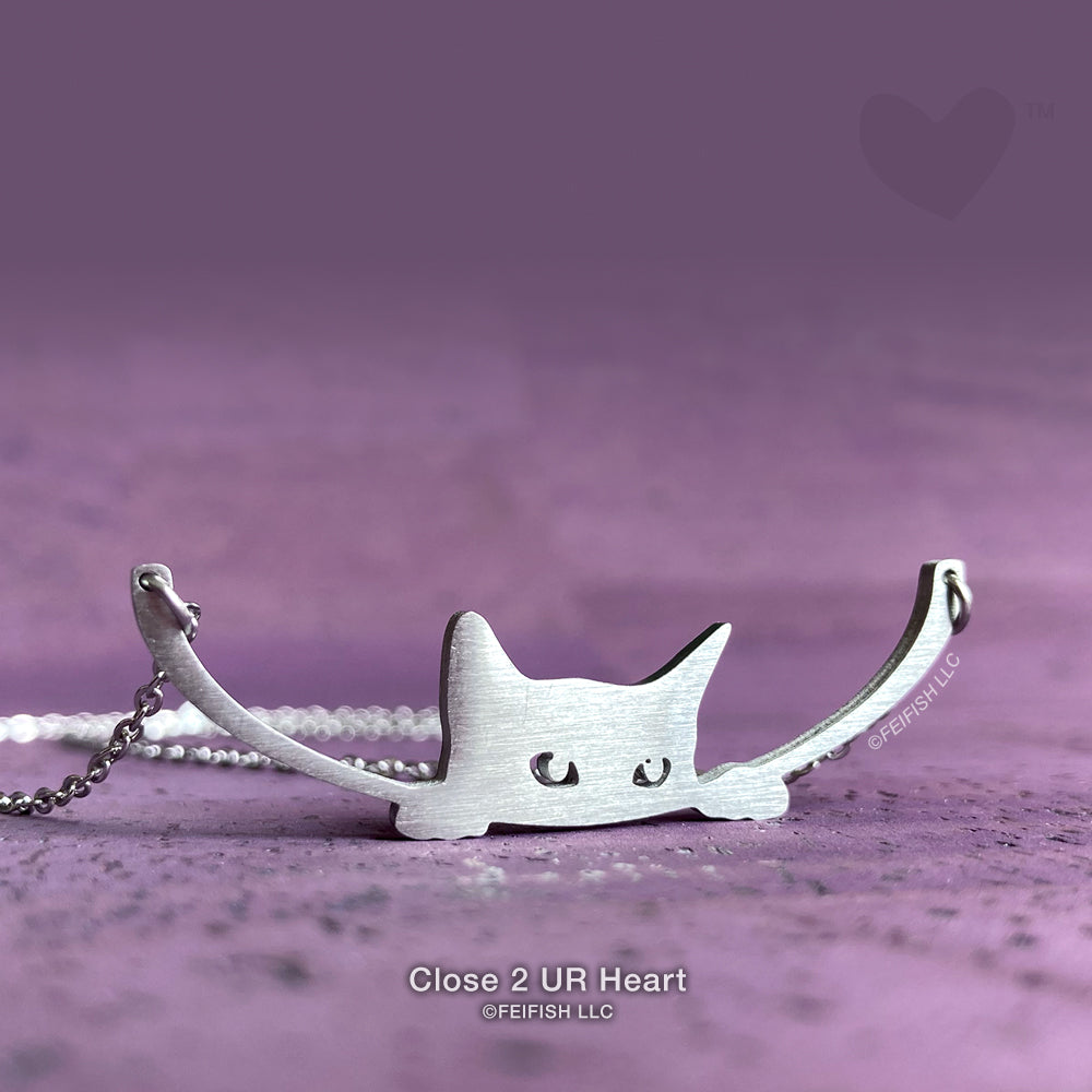 Peeking Cat Necklace by Close 2 UR Heart