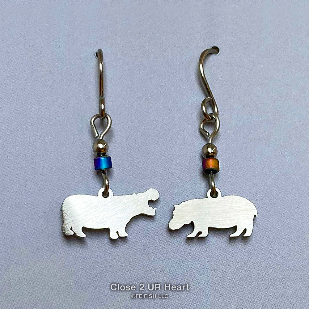 Hippo Family Stainless Steel Earrings