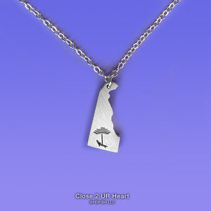 Delaware State Map Necklace