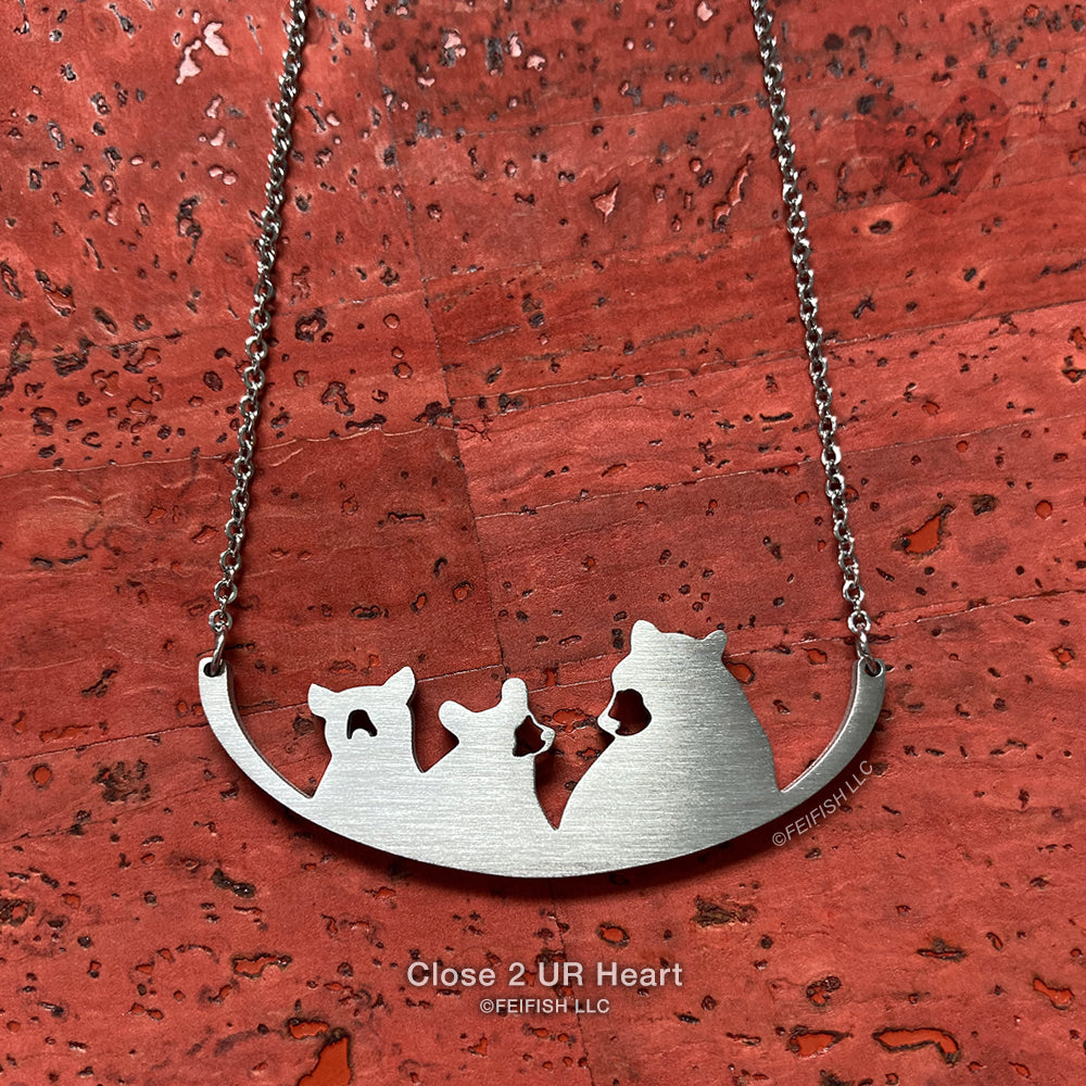 Three Bears Silhouette Necklace by Close 2 UR Heart