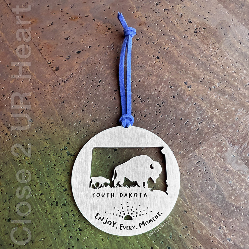 South Dakota Bison Ornament Keepsake by Close 2 UR Heart