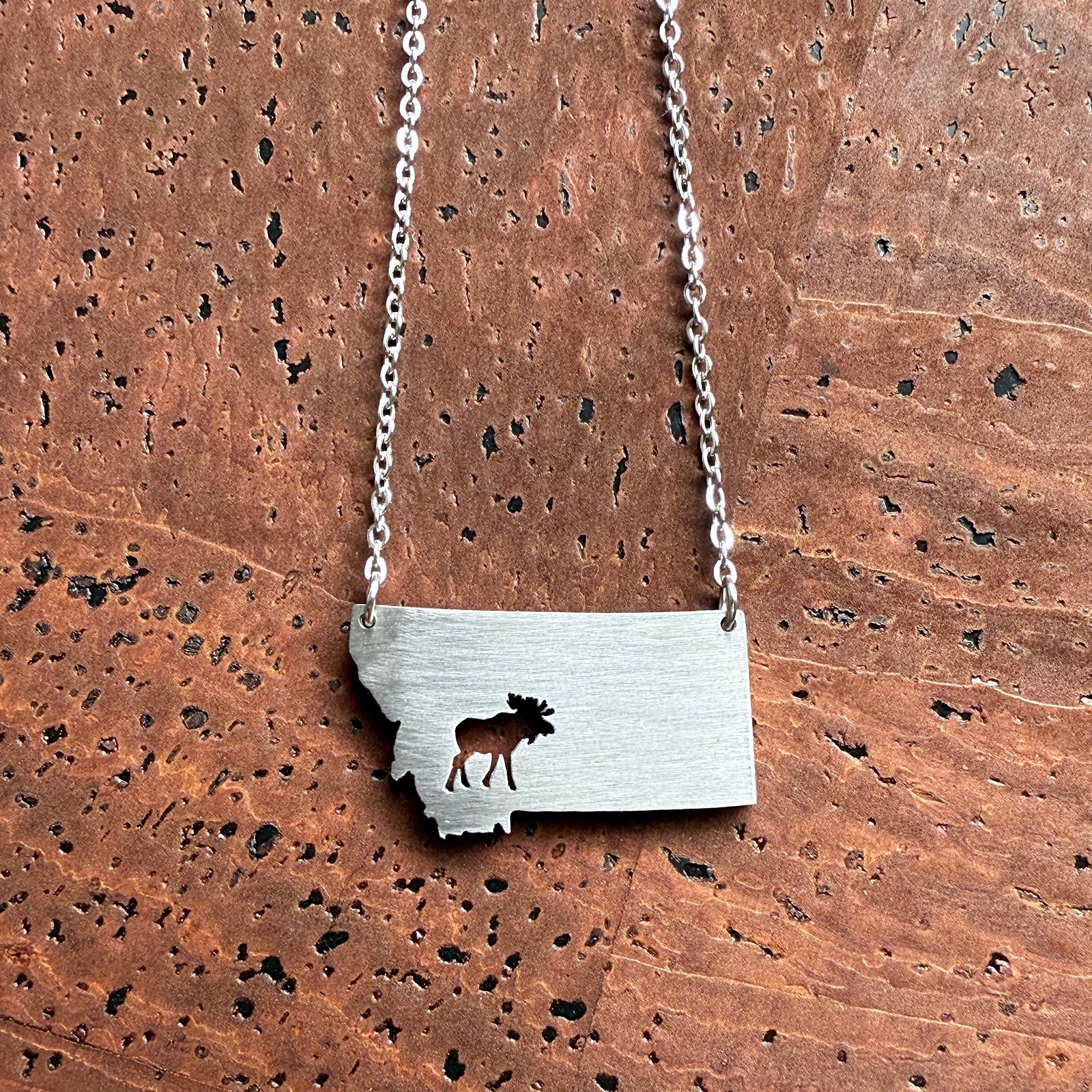 Montana State Map Moose Necklace by Close 2 UR Heart. #montana #montanalife #montanaskies #bigskycountry