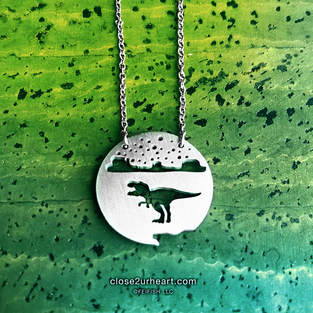 Tyrannosaurus Rex T-Rex Necklace by Close 2 UR Heart