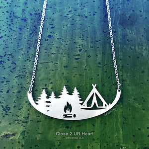 Tent Camping Necklace by Close 2 UR Heart