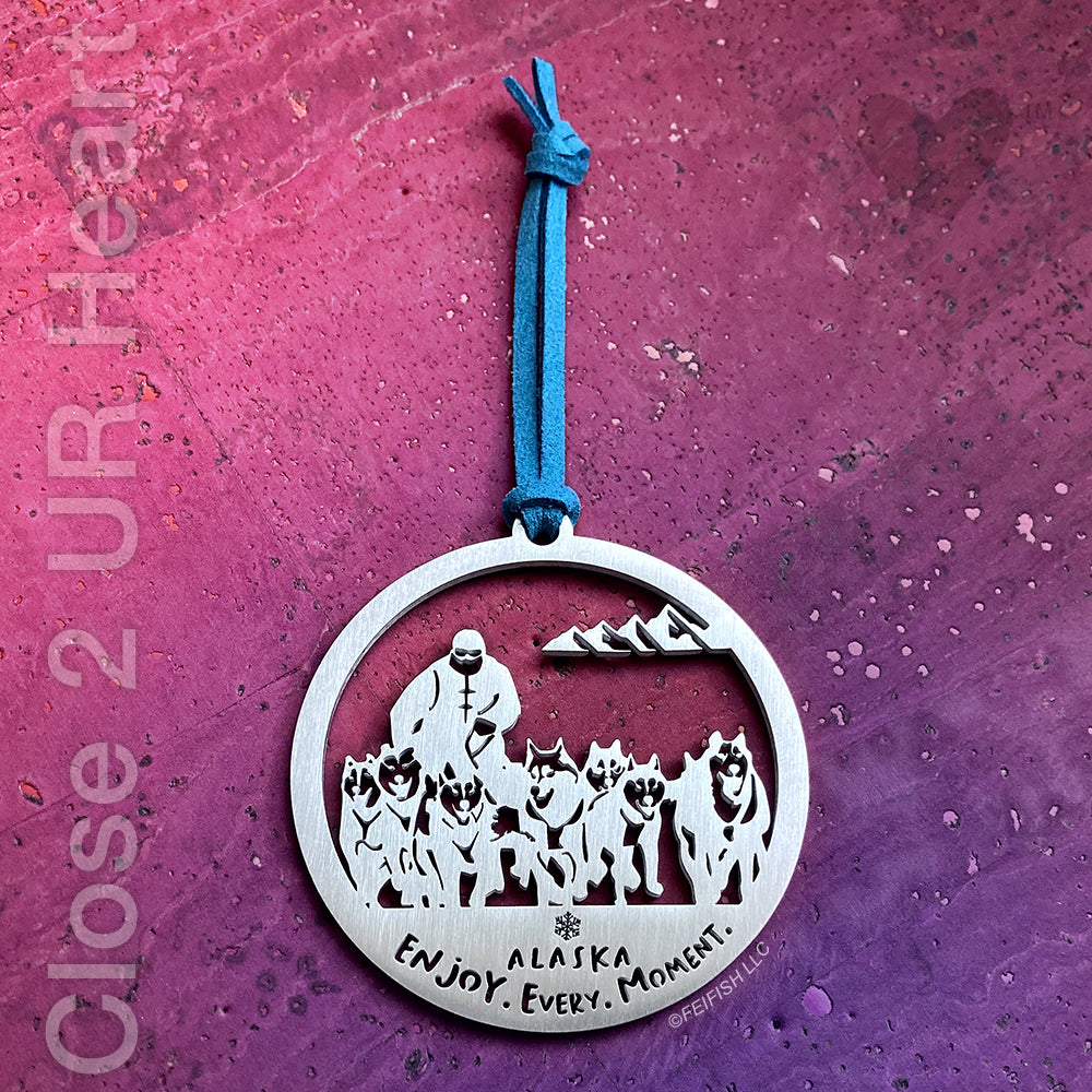 Alaska Iditarod Dog Sledding Ornament Keepsake by Close 2 UR Heart