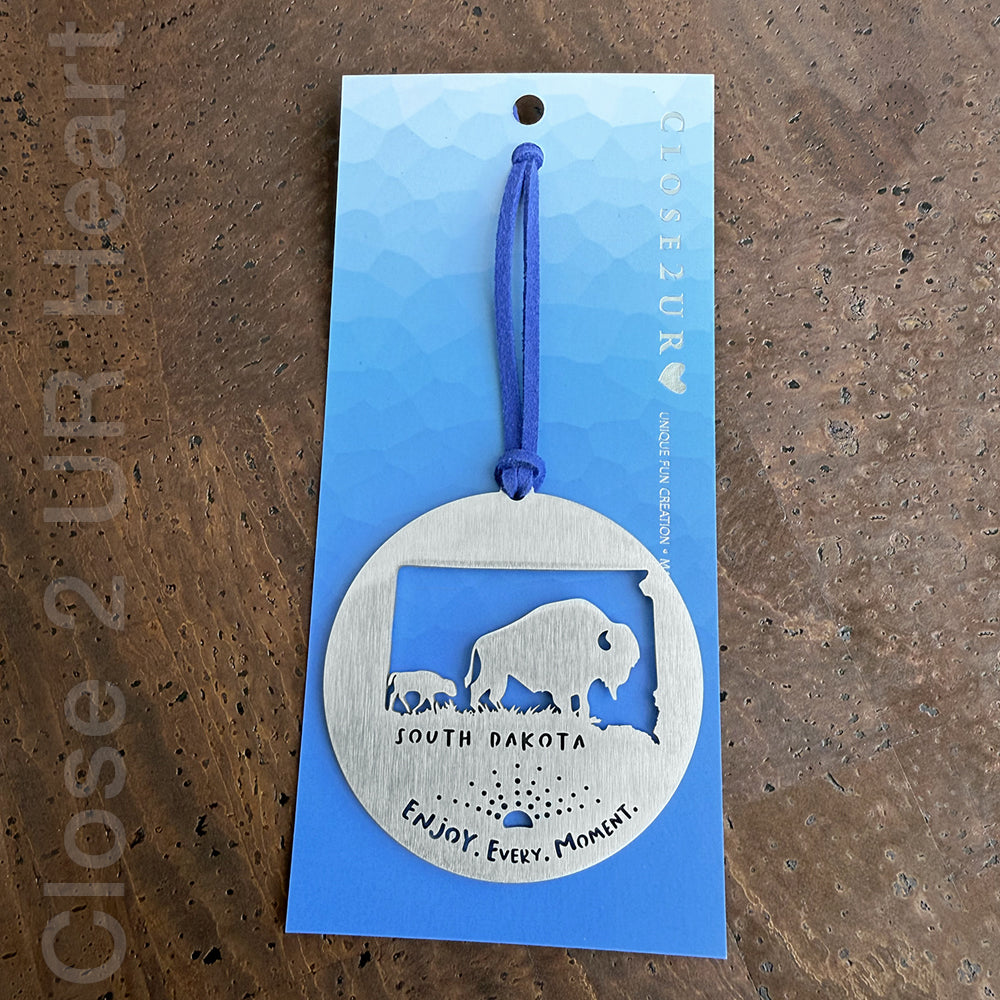 South Dakota Bison Ornament Keepsake by Close 2 UR Heart