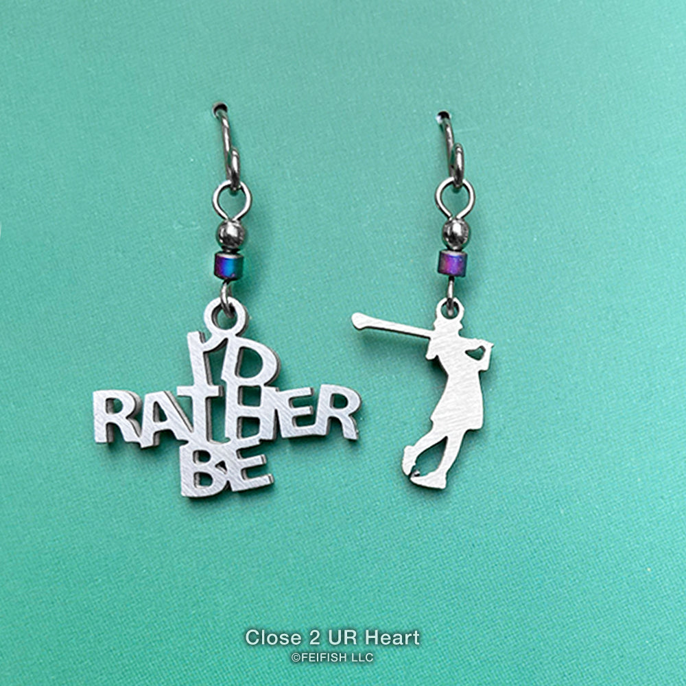 I'd Rather Be Golfing Earrings