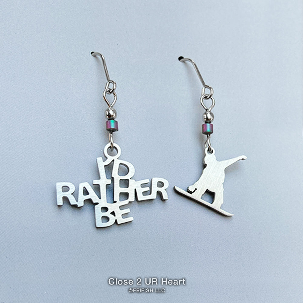 I'd Rather Be Snowboarding Earrings