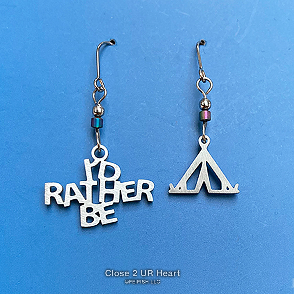 I'd Rather Be Tent Camping Earrings