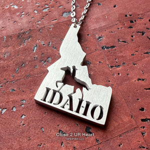 Idaho State Map Rider Necklace by Close 2 UR Heart