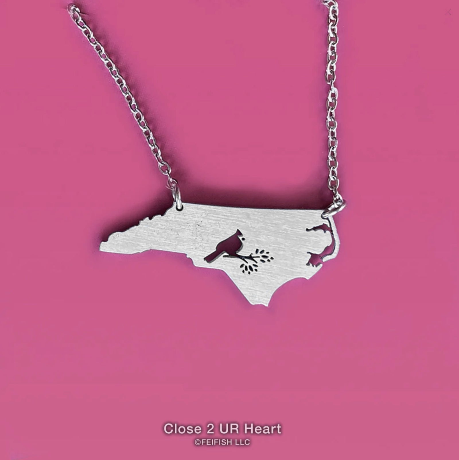 North Carolina State Map Necklace by Close 2 UR Heart
