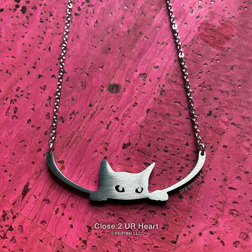 Peeking Cat Necklace by Close 2 UR Heart