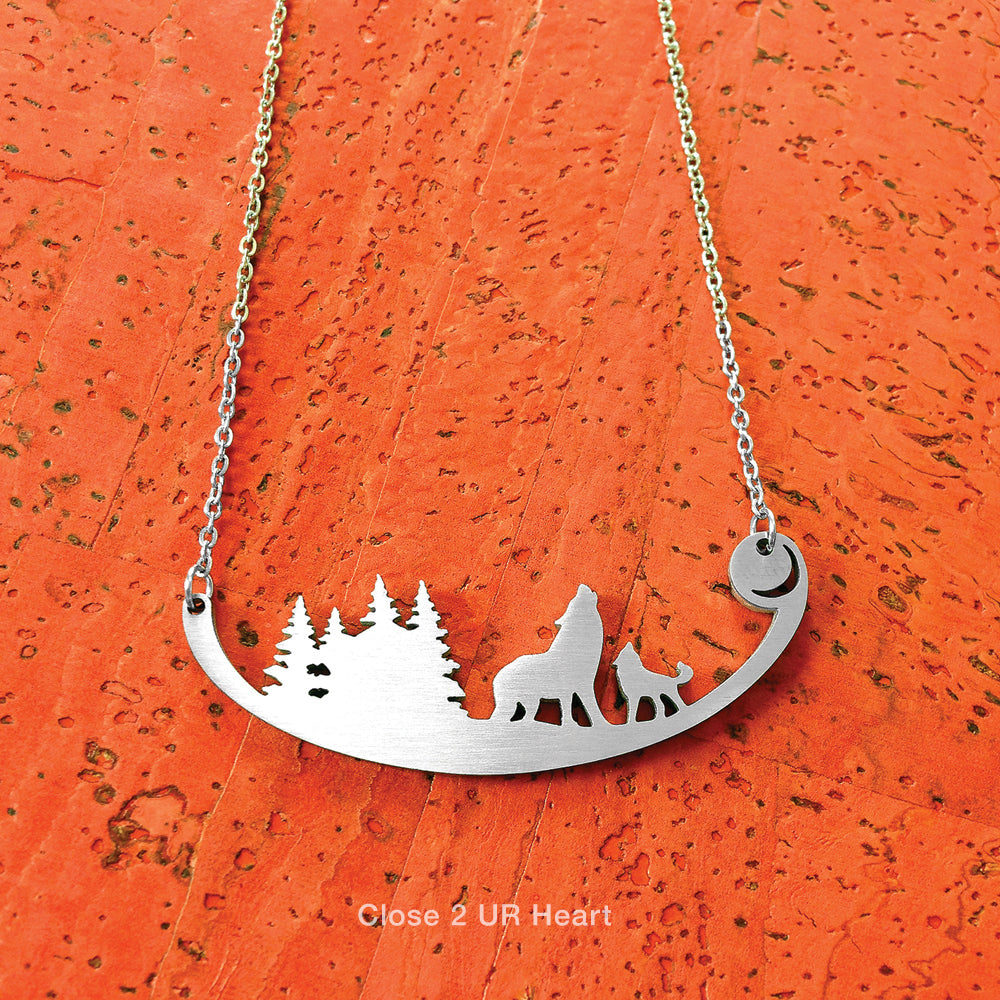 Two Wolves Necklace by Close 2 UR Heart