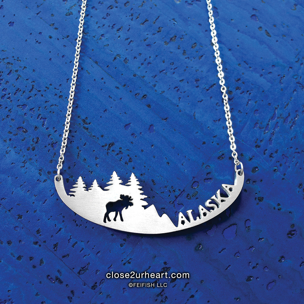 Alaska Moose Necklace by Close 2 UR Heart