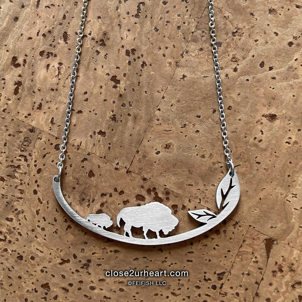 Bison on The Great Plains Necklace by Close 2 UR Heart
