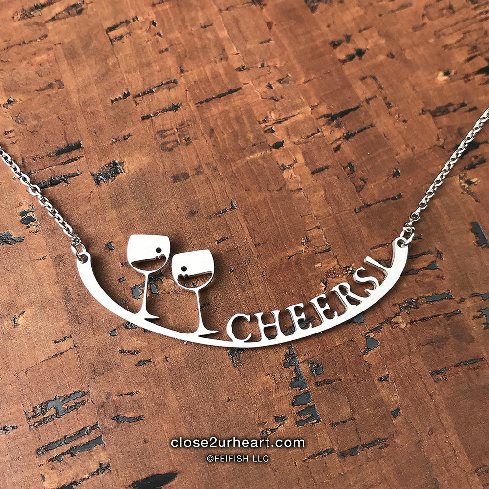 Cheers! Wine Necklace by Close 2 UR Heart