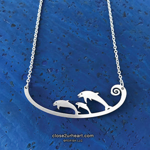 Close 2 UR Heart Dolphins Necklace
