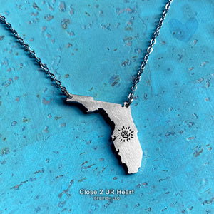 Florida State Map Necklace by Close 2 UR Heart