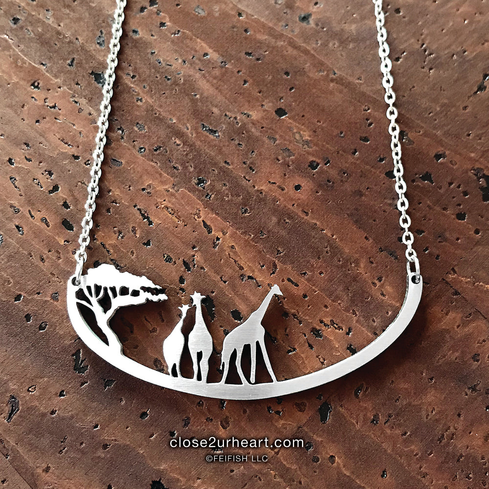 Giraffes Necklace by Close 2 UR Heart