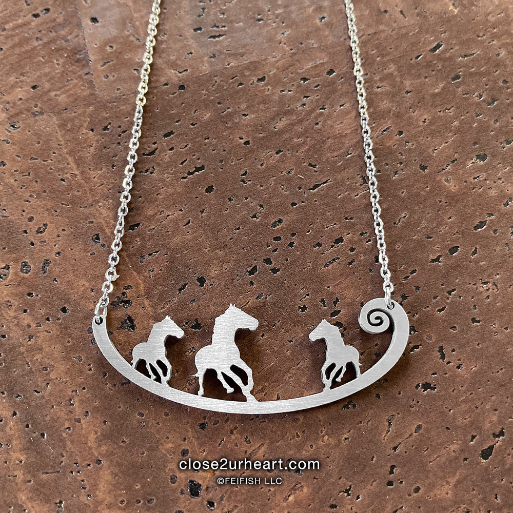 Close 2 UR Heart Horses Necklace