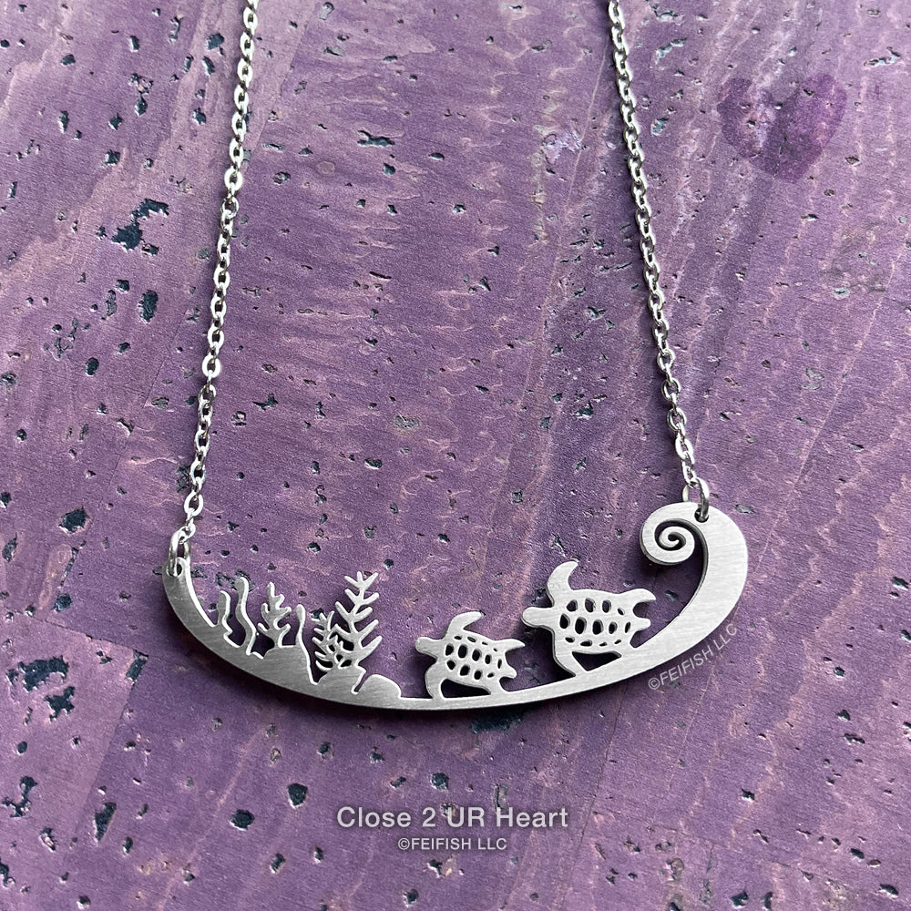 Close 2 UR Heart Turtles Necklace