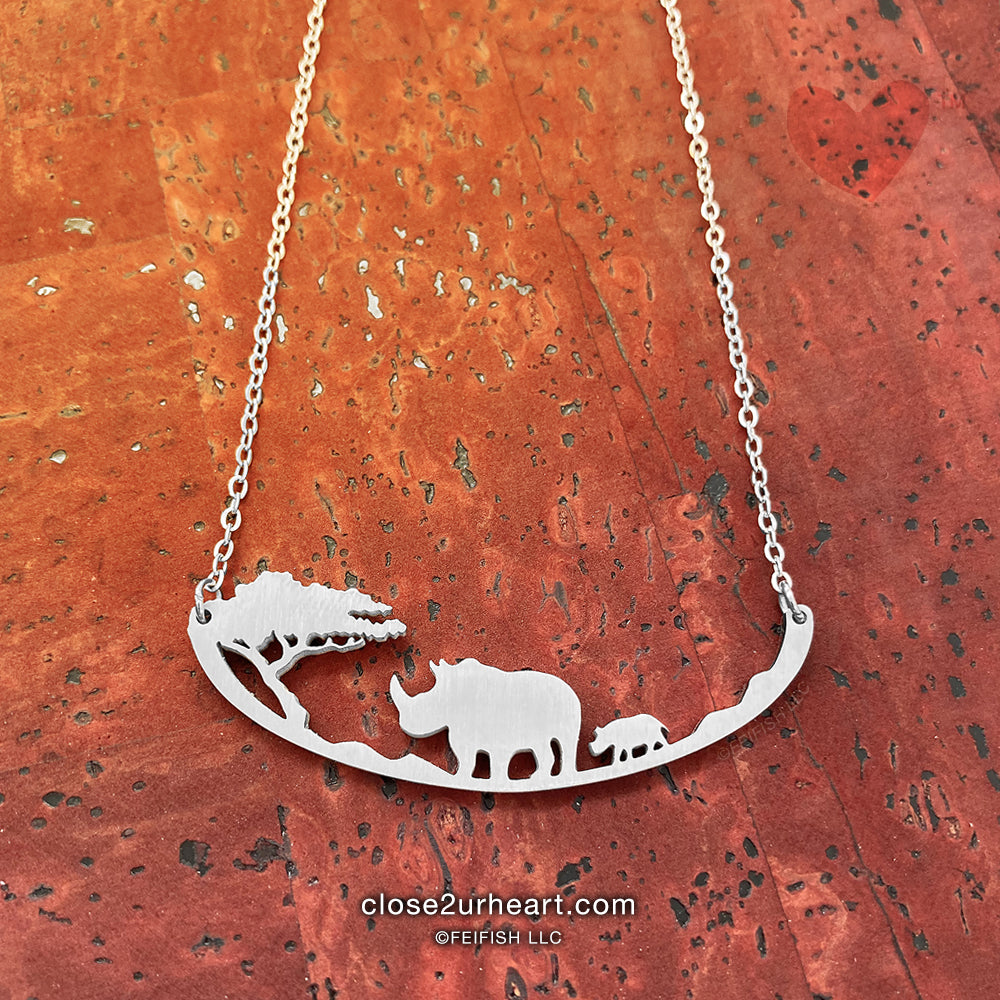 Rhinos Necklace by Close 2 UR Heart