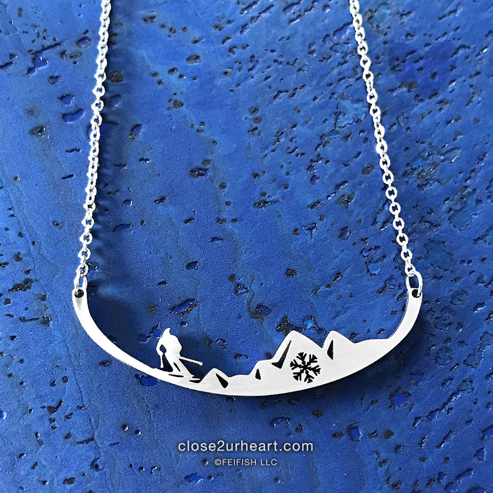Close 2 UR Heart Skier Necklace