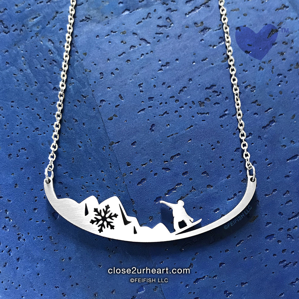 Close 2 UR Heart Snowboarder Necklace #ADK #Adirondacks