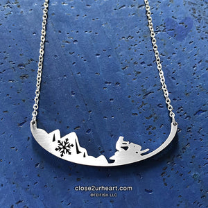 Close 2 UR Heart Snowmobiler Necklace