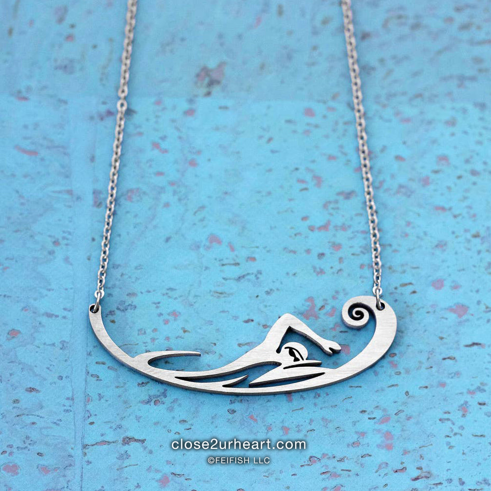 Swimmer Necklace by Close 2 UR Heart