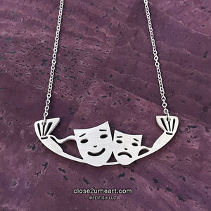 Comedy Tragedy Masks Necklace