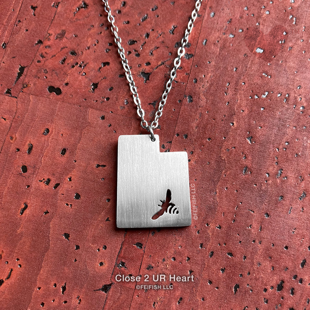 Utah State Map Necklace by Close 2 UR Heart