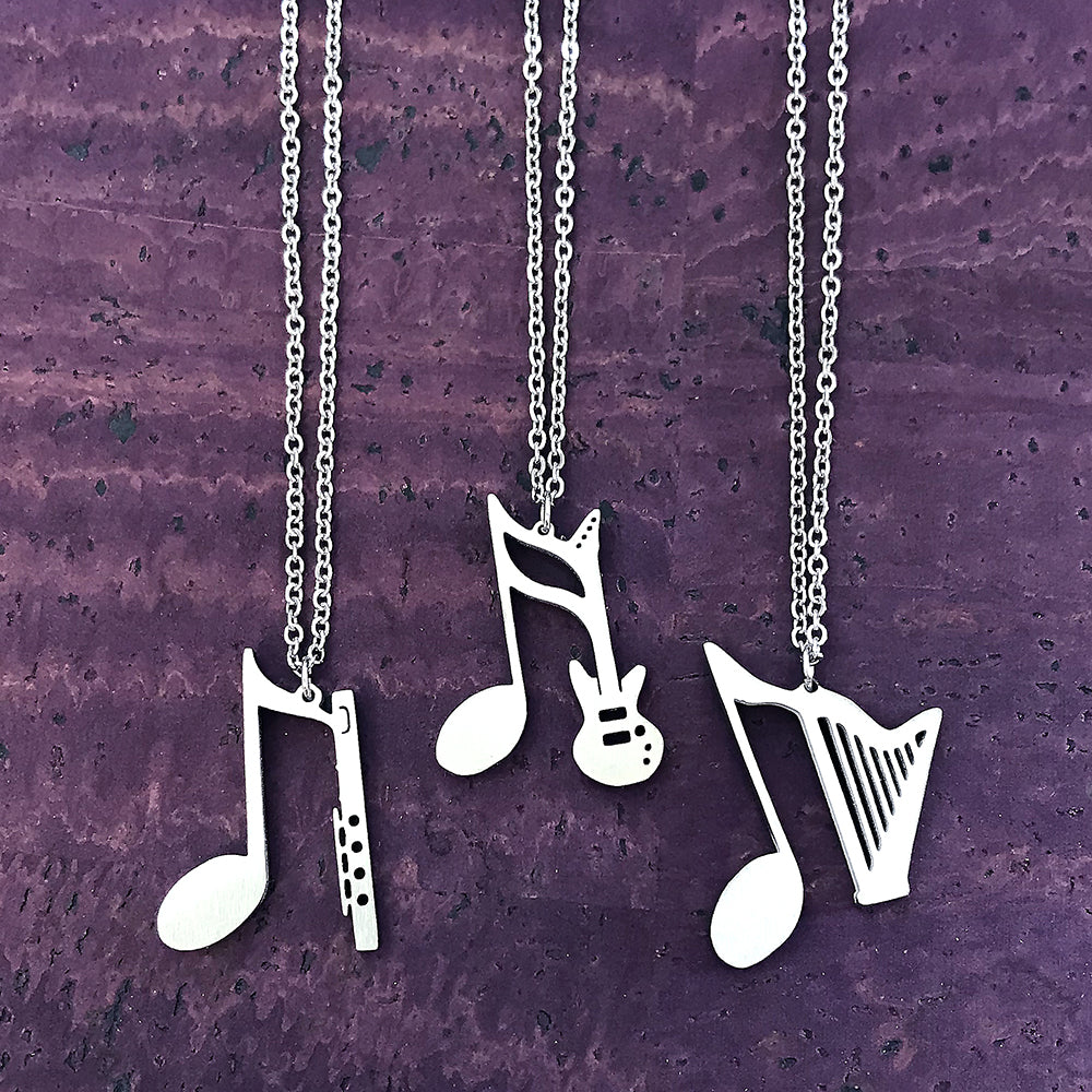 Flute, Guitar or Harp Necklace by Close 2 UR Heart