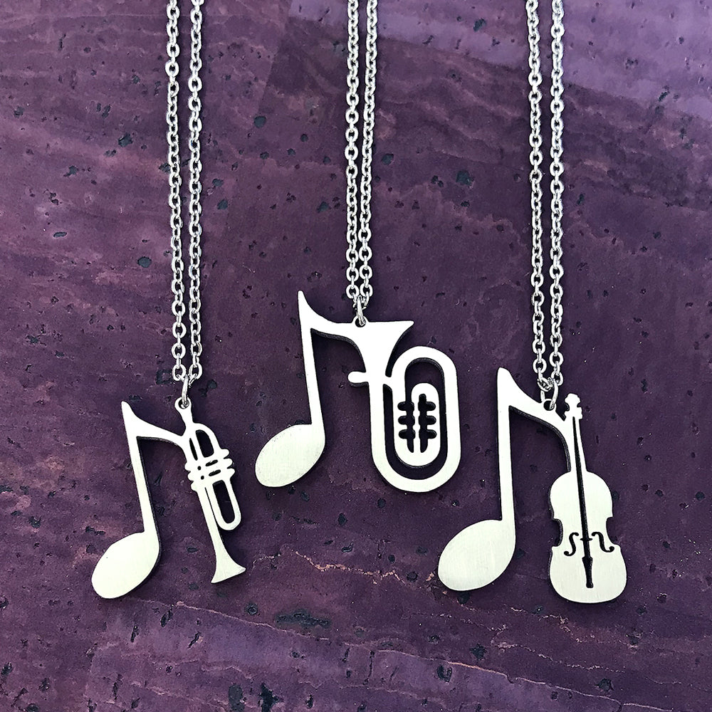 Trumpet, Tuba or Violin Necklace by Close 2 UR Heart