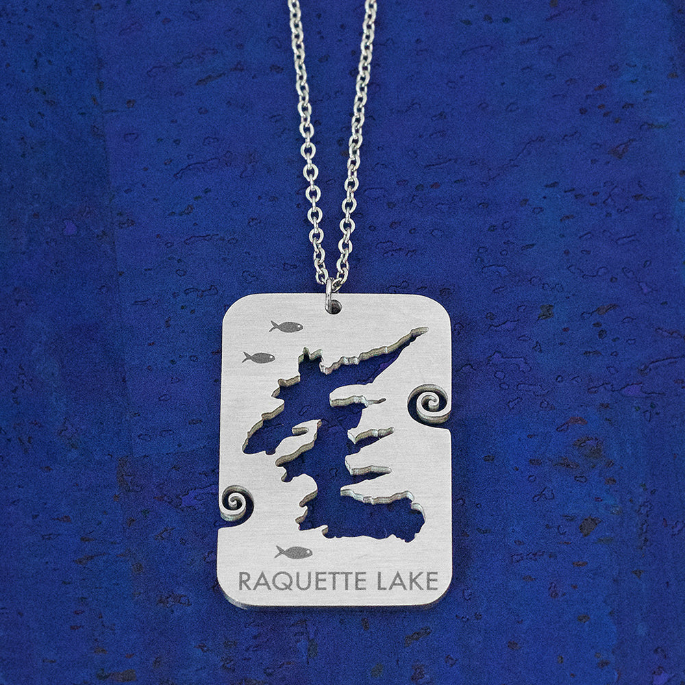 Raquette Lake Stainless Steel Necklace by Close 2 UR Heart #ADK #Adirondacks