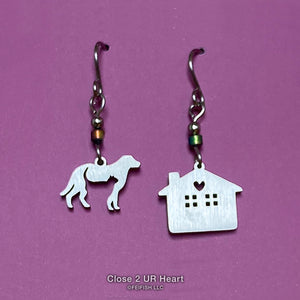 Dog at Home Stainless Steel Earrings