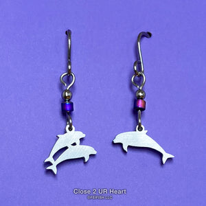 Dolphin Family Stainless Steel Earrings