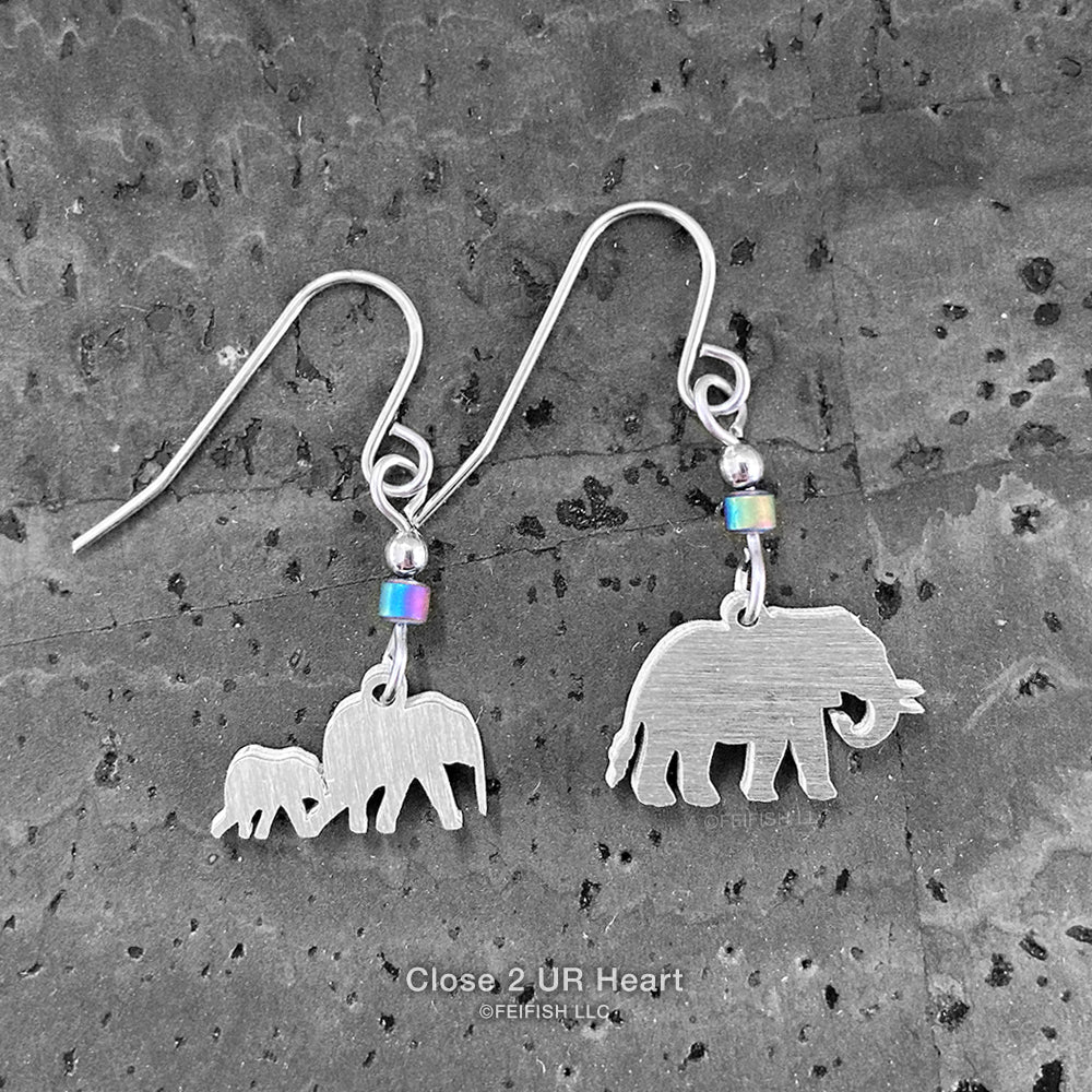 Close 2 UR Heart Elephant Earrings