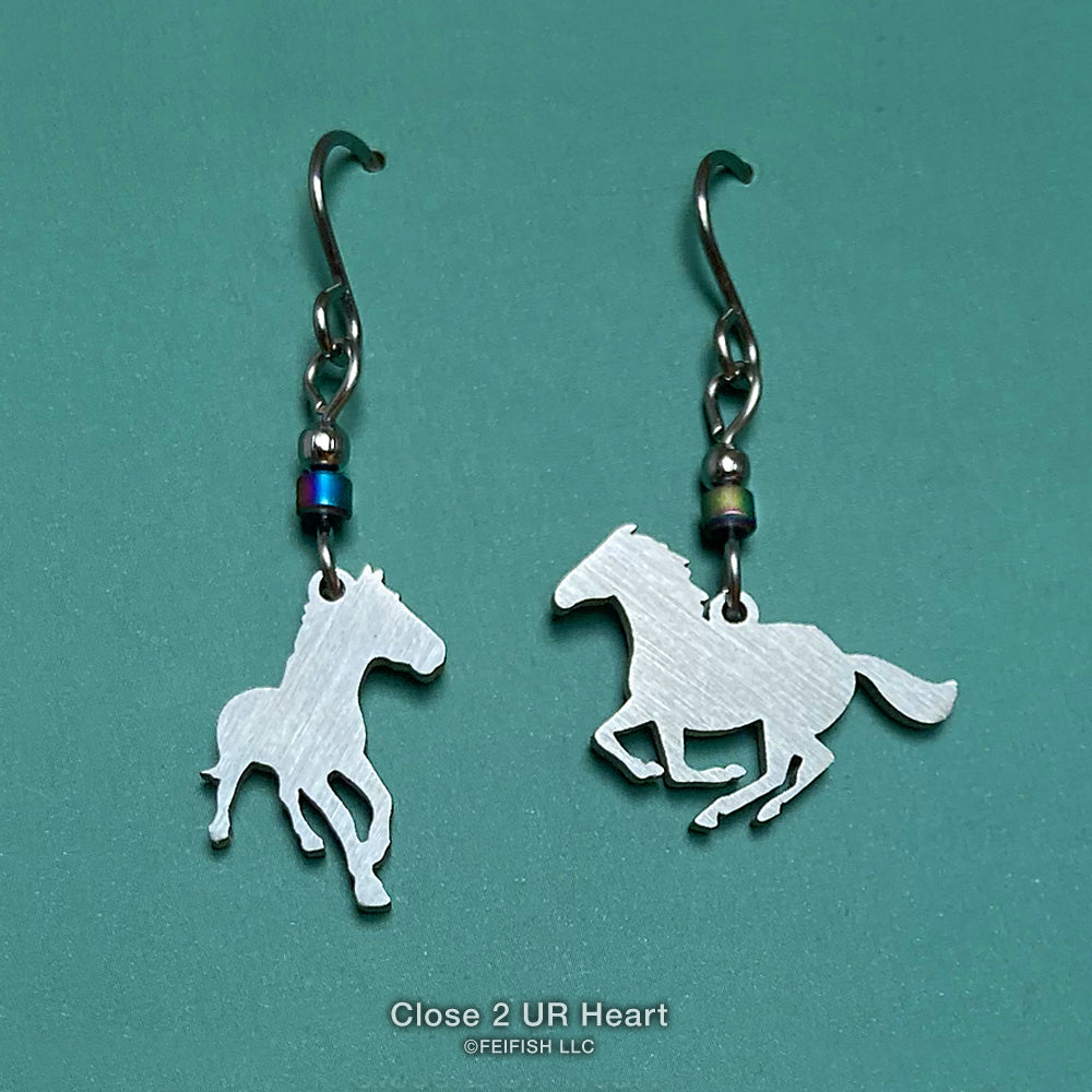 Horses Stainless Steel Earrings