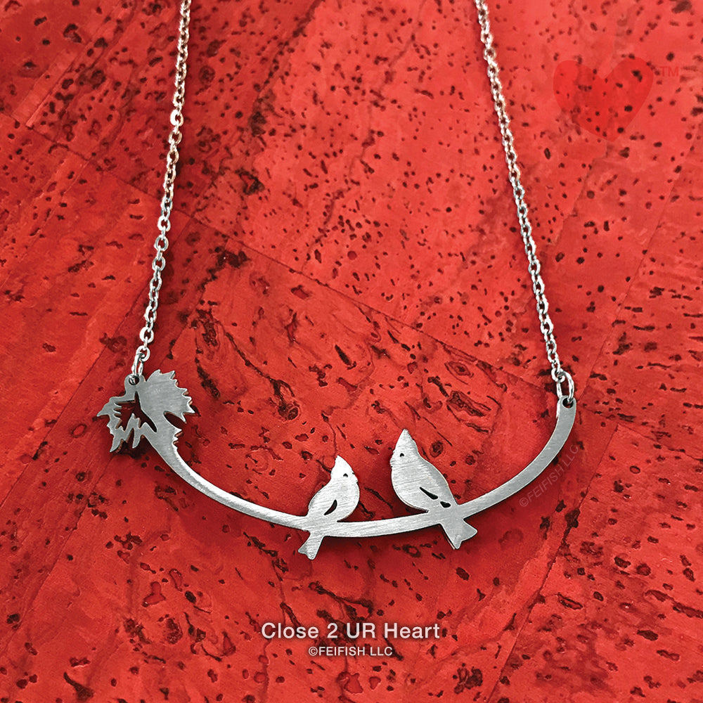 Close 2 UR Heart Cardinals Necklace