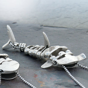 Pewter Great White or Hammerhead Shark Necklace