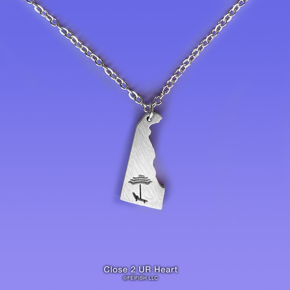 Delaware State Map Necklace