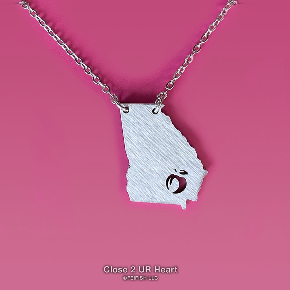 Georgia State Map Necklace by Close 2 UR Heart