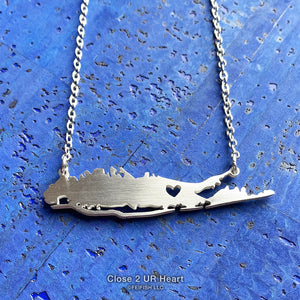 Long Island Map Necklace by Close 2 UR Heart