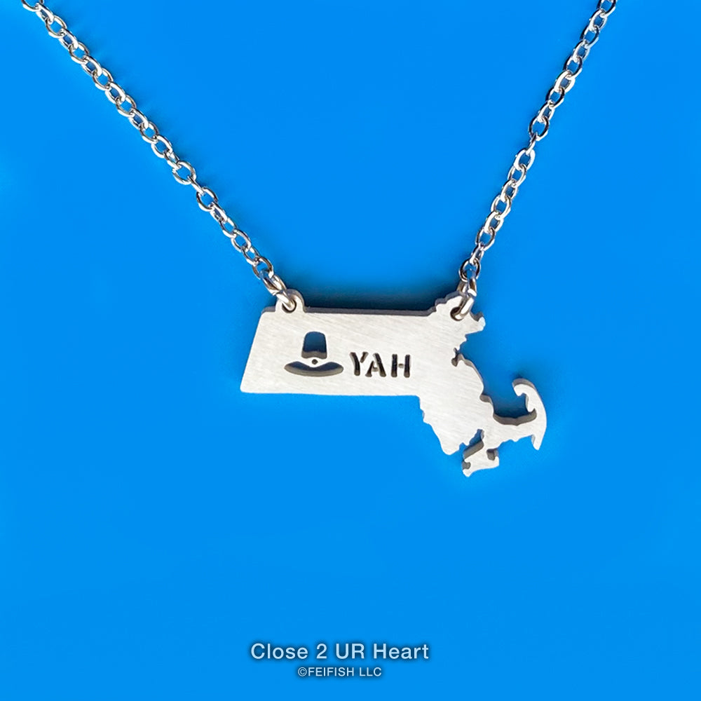Massachusetts State Map Necklace