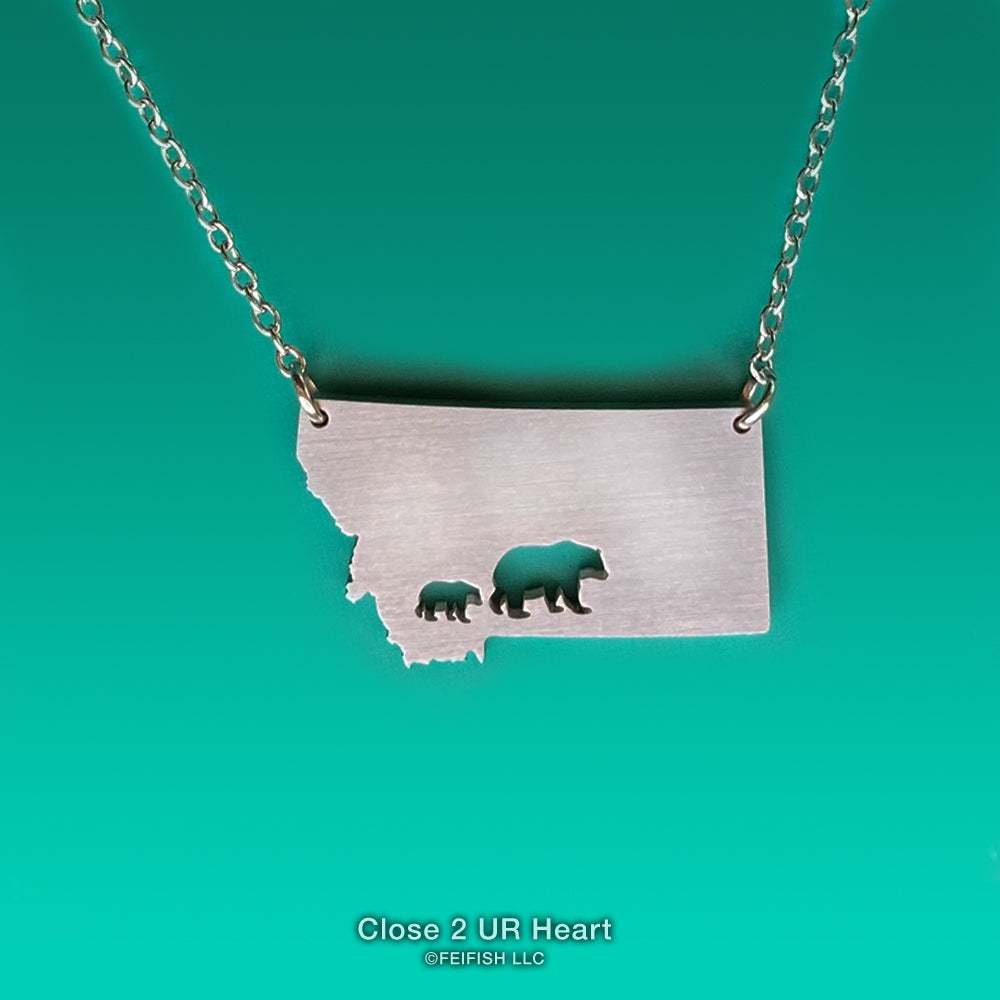 Montana State Map Necklace