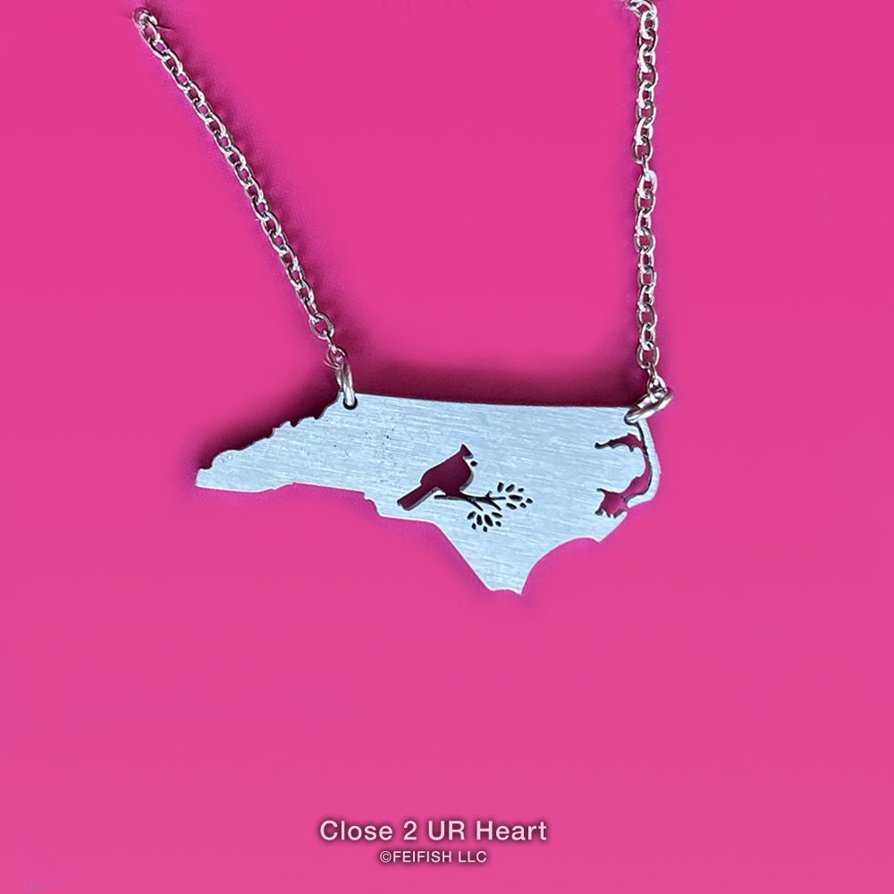 North Carolina State Map Necklace