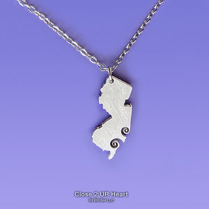 New Jersey State Map Necklace